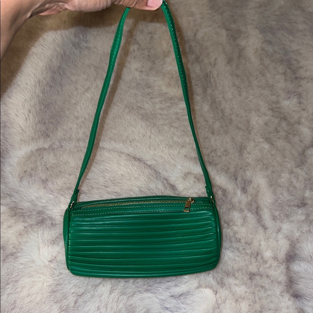 Like Dreams Green Pleated Small Shoulder Handbag